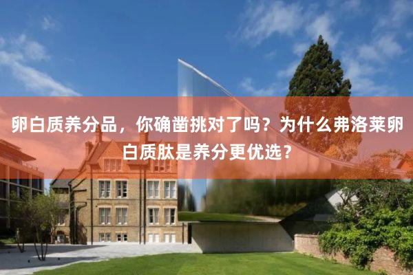 卵白质养分品，你确凿挑对了吗？为什么弗洛莱卵白质肽是养分更优选？