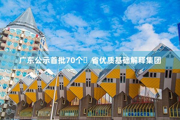 广东公示首批70个​省优质基础解释集团