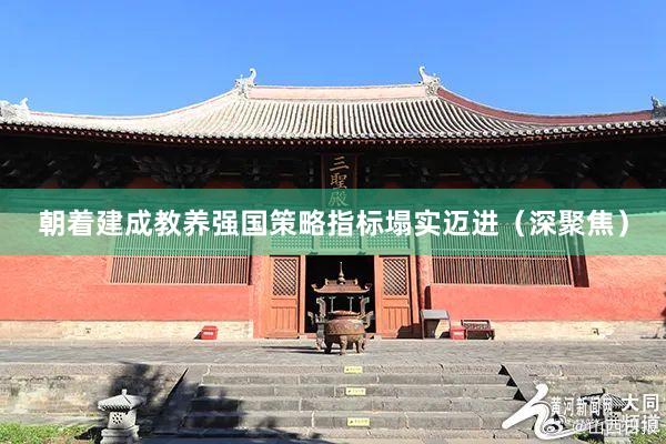 朝着建成教养强国策略指标塌实迈进（深聚焦）