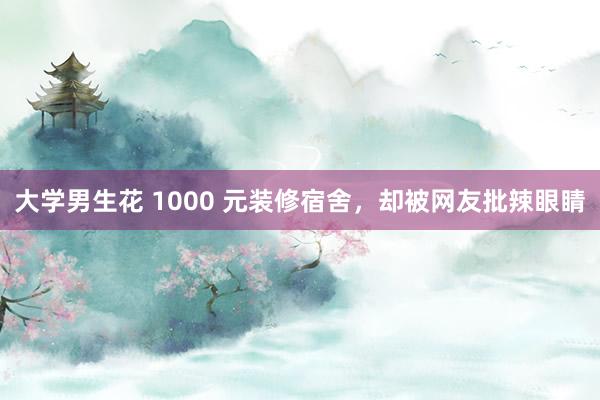 大学男生花 1000 元装修宿舍，却被网友批辣眼睛