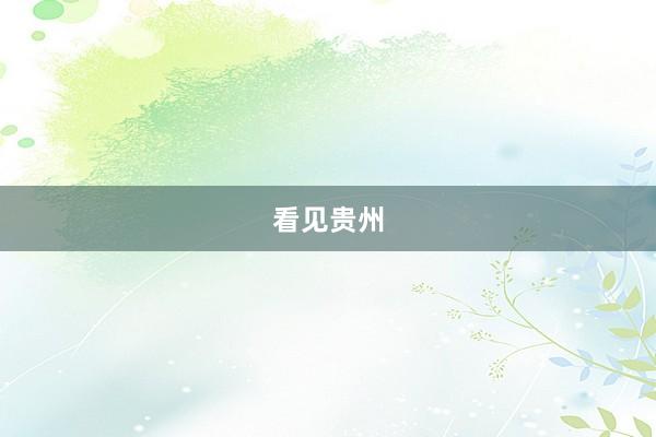 看见贵州