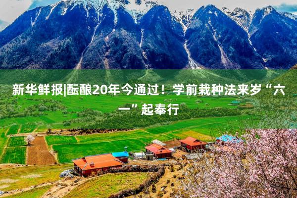 新华鲜报|酝酿20年今通过！学前栽种法来岁“六一”起奉行