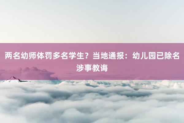 两名幼师体罚多名学生？当地通报：幼儿园已除名涉事教诲