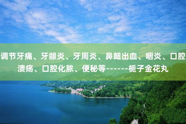 调节牙痛、牙龈炎、牙周炎、鼻衄出血、咽炎、口腔溃疡、口腔化脓、便秘等------栀子金花丸