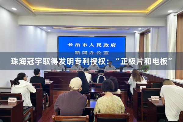 珠海冠宇取得发明专利授权：“正极片和电板”